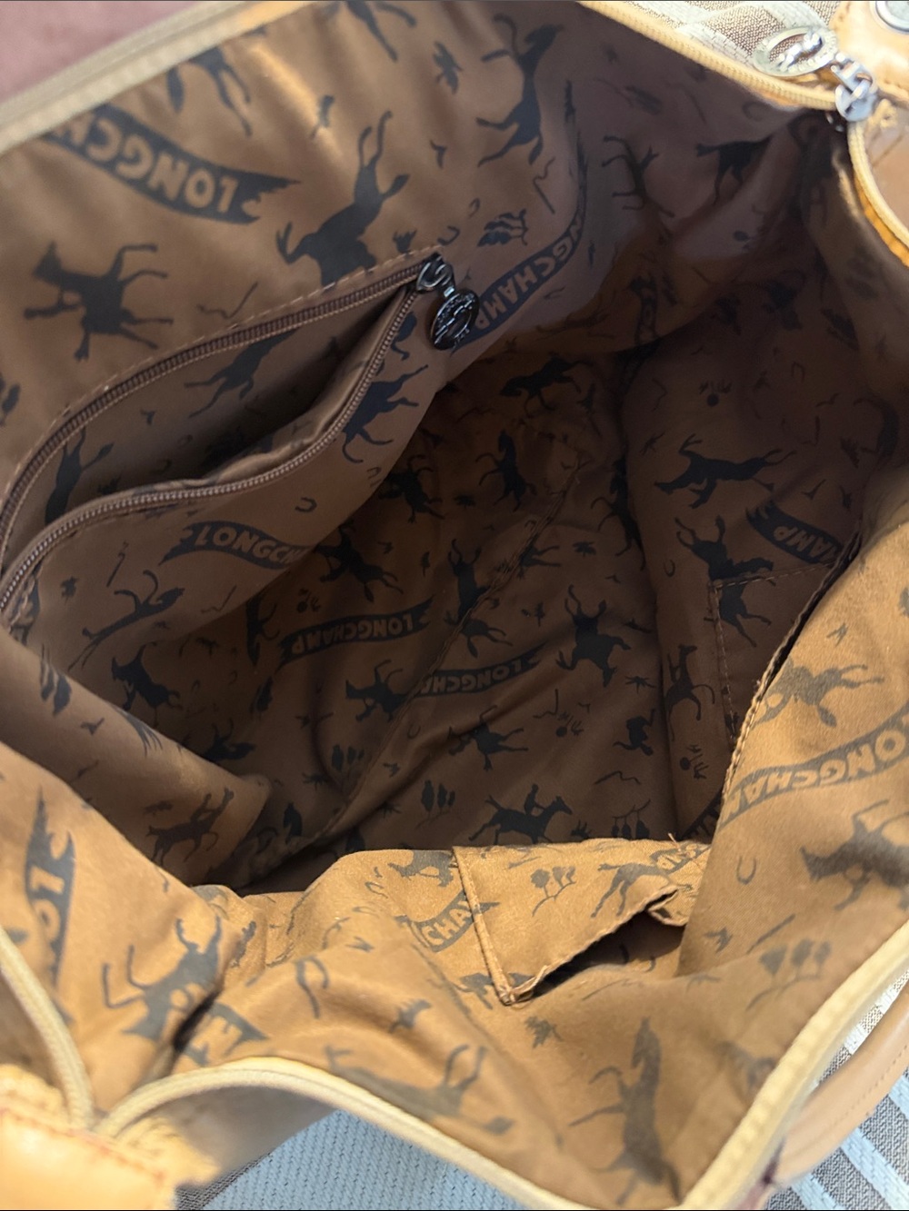 Longchamp Tan Leather Tote with Top Handles - Picture 2 of 8